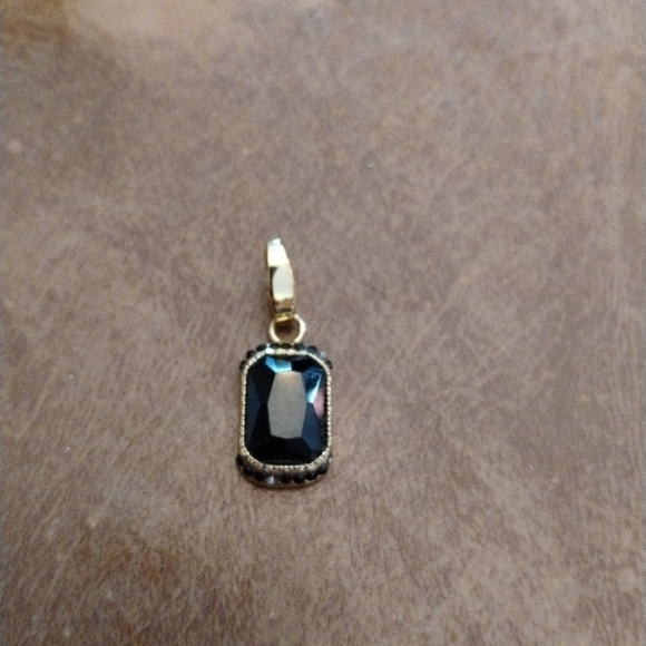 Jewelry - New black women pendant for necklace or charm for bracelets black rectangle